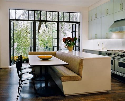 The banquette can be traced back to germanic culture. Kitchen island with built-in seating inspiration | The ...