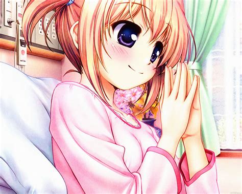 Ae77 Anime Girl In Bed Smile