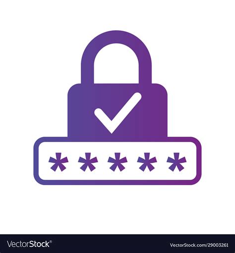 Pin Code And Lock Simple Icon With Checkmark Vector Image