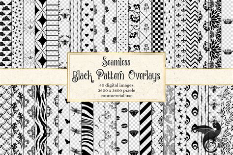 Black Pattern Overlays By Digital Curio Thehungryjpeg