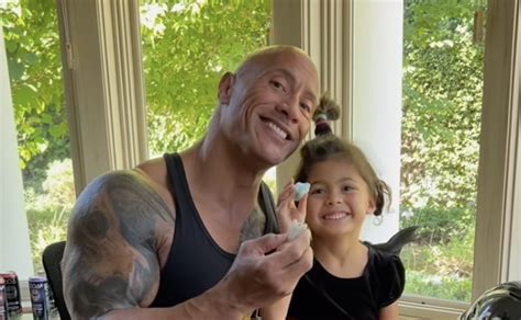 dwayne johnson shares grateful post with daughter tiana 4 in his lap [video]