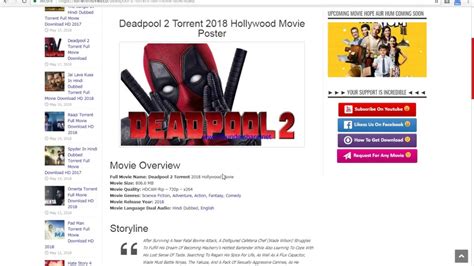 Metroid mercenary wade wilson (aka, deadpool), who deals with the bad guys, joins a team of other mutant enemies to protect a boy from supernatural abilities from a brutal and mutant traveling by the time, cable. download latest movie like deadpool 2 in HD| Torrent ...