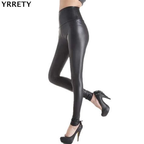 Yrrety Faux Leather Leggings Navy Sexy Women Leggins Thin Black Leggings Calzas Mujer Leggins