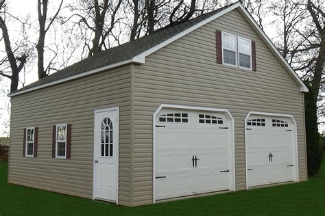 2 Story Double Wide Garage Vinyl Amish Backyard Structures