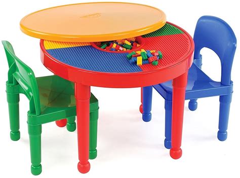 Lego Duplo Activity Table Set 2 Chairs Kids 2 In 1 Plastic Playtable