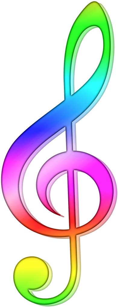Treble Colorful G Clef Notes Clipart Large Size Png Image Pikpng
