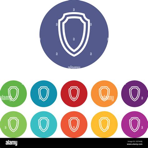 Army Shield Set Icons Stock Vector Image And Art Alamy