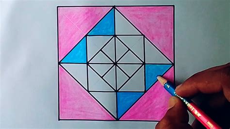 Geometry Design Drawing Square Geometric Designs Youtube