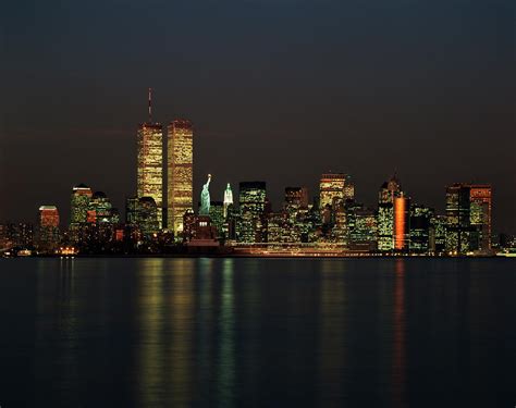 1990s Lower Manhattan Skyline At Night Photograph By Vintage Images