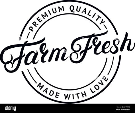 Farm Fresh Hand Written Lettering Logo Label Badge Emblem Stock