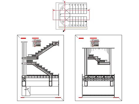 Detalle De Escalera En Autocad Descargar Cad 4431 Kb Bibliocad