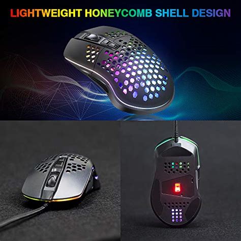 Bengoo Rgb Gaming Mouse Wired Usb Mouse With Lightweight Honeycomb