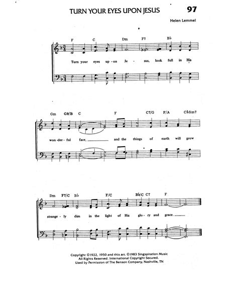 (c) 2017 acr records, llc under license to spring house productions, inc. Worship Lead Sheets: Turn Your Eyes Upon Jesus - Helen Lemmel