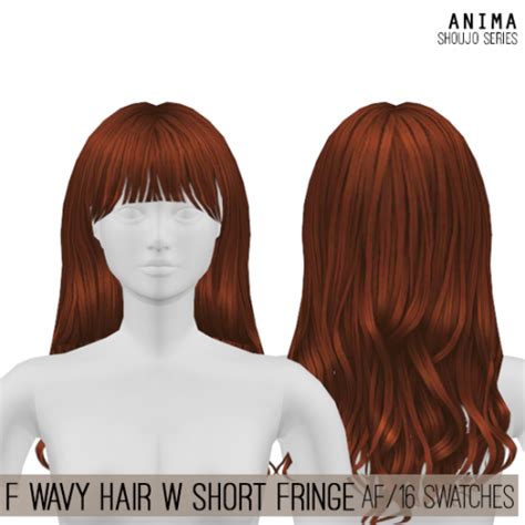 Female Wavy Hair For The Sims 4 By Anima Spring4sims Wavy Hair