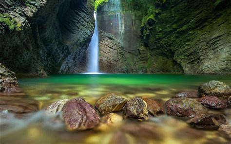 Waterfall In Cave