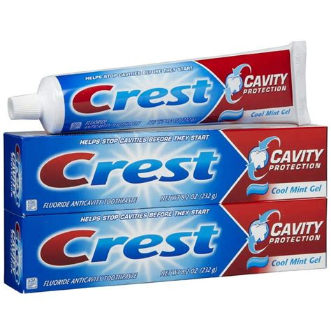 Crest Cavity Protection Toothpaste Gel Cool Mint 820 Oz Pack Of 3