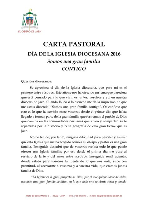 Carta Pastoral Iglesia Diocesana 2016