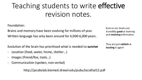 Belief in your view with your own review a famous quote by p.s. Teaching students to write effective revision notes