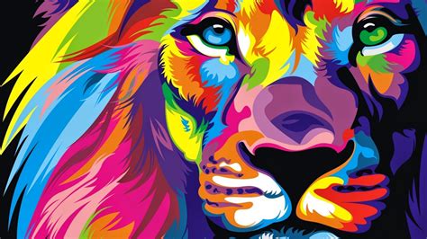 Colorful Lion Hd 4k Wallpapers Scaled Wallpaper Download High