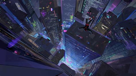 1366x768 Spiderman Into The Spider Verse Straight Down 4k Laptop Hd Hd