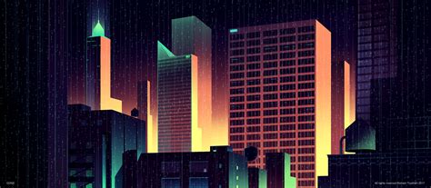 Brilliant Digital Illustrations Of A City By Night Fubiz Media