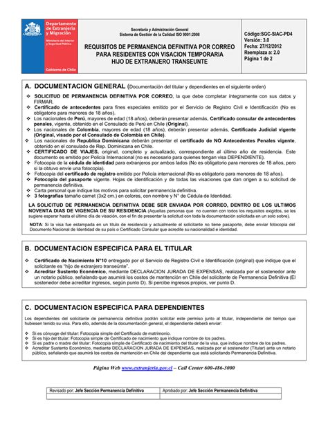 Modelo Carta Visa Definitiva Chile 2020 Idea E Inspiración