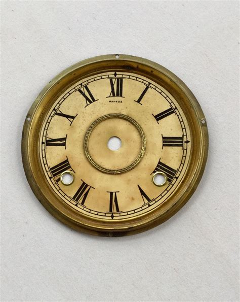 Antique Clock Face Brass Roman Numeral Vintage Time Etsy Antique