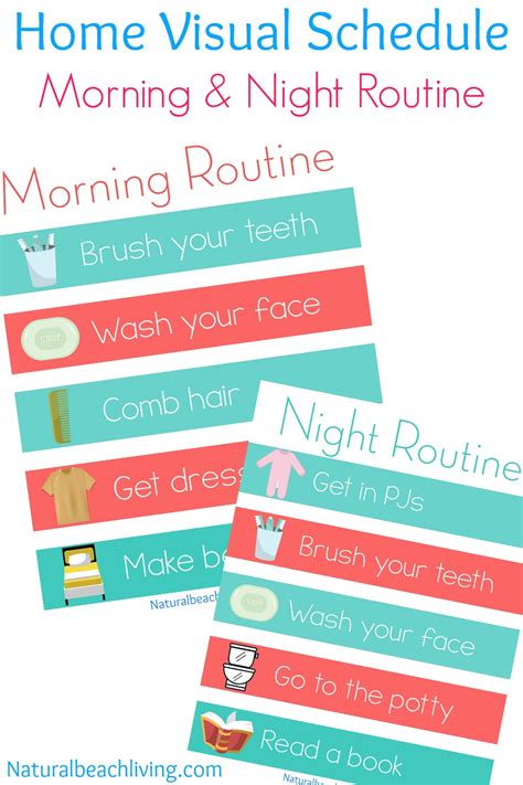 The Perfect Morning Routine Visual Schedule Printables Natural Beach