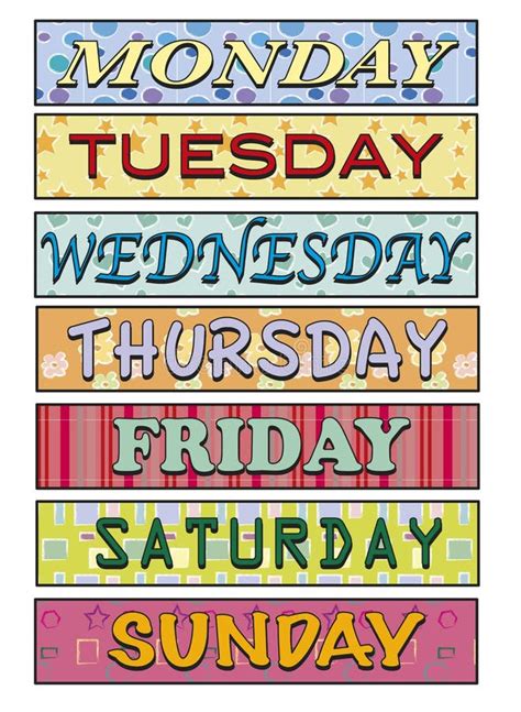 7 Days Of The Week Clip Art