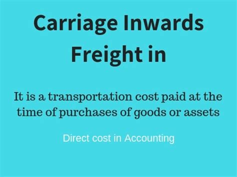Carriage Inwards Outwards Freight In With Double Entry And Journal Entry