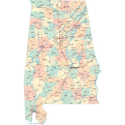 Alabama State Geographical Topographical Map United States Whatsanswer