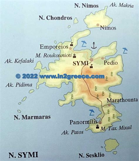 Symi Map Of Symi Island Greece