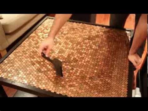 Making a penny bar or table top with our ultraclear epoxy. Penny table top project - YouTube