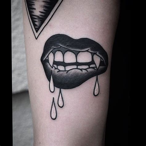 By Patryk Hilton Mouth Tattoo Tooth Tattoo Vampire Tattoo