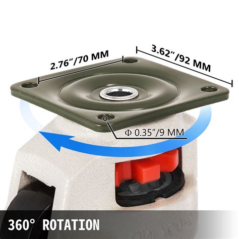 4 Pack Leveling Caster Gd 80f Plate Mounted Footmaster Leveling Caster