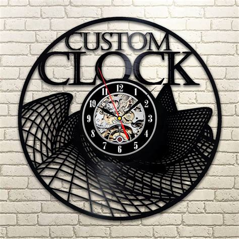1piece custom vinyl wall clock retro vintage lp record customized wall clock modern timepiece