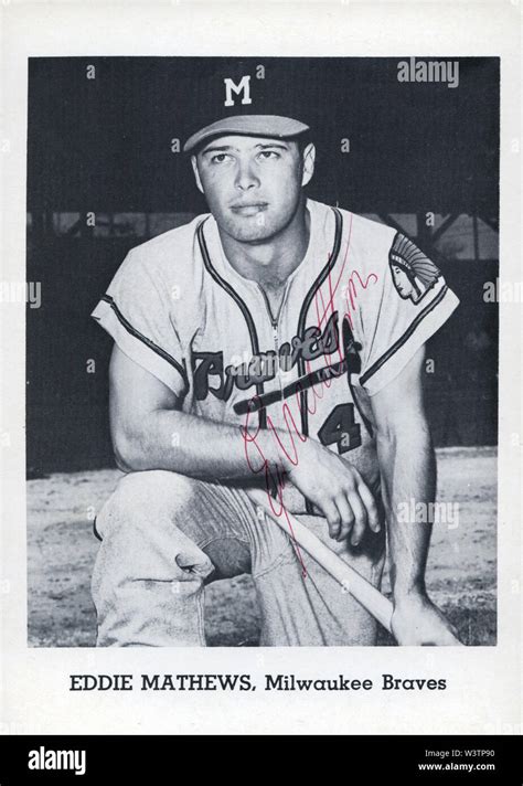 Autographed Picture Of Star Baseball Player Ed Mathews With The