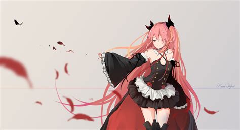 Fond Décran Illustration Anime Filles Anime Rouge Cheveux Roses