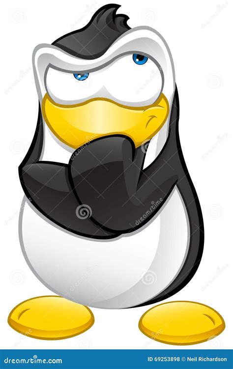 Penguin Character Thinking Stock Vector Image 69253898