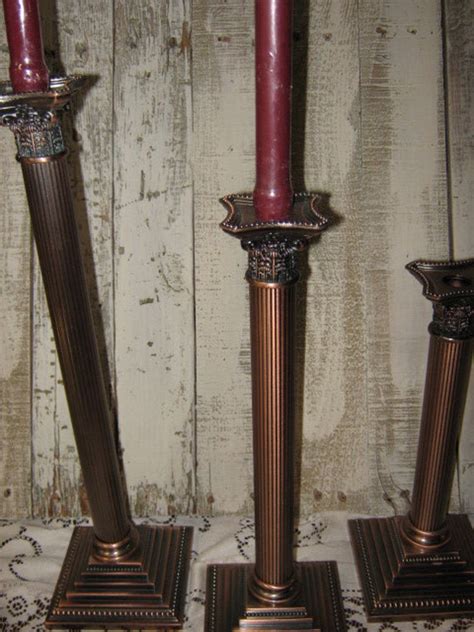 Three Candle Holders Ornate Metal Candle Holders 3 Matching Etsy