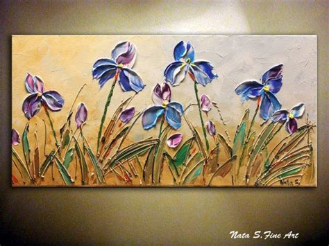 Wild Irises Original Contemporary Painting Abstract Palette Etsy