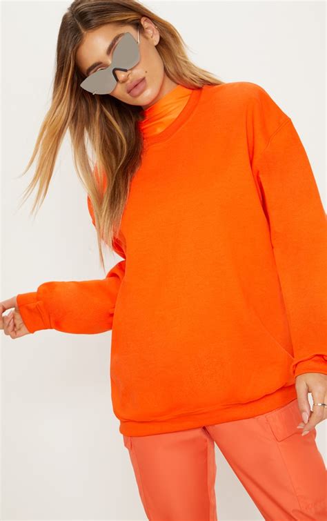 Orange Ultimate Oversized Sweater Sweaters Prettylittlething Ire