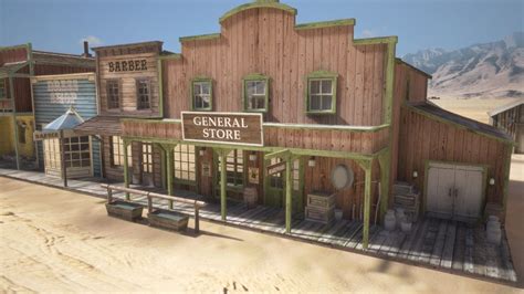 Western Town 3d Model Cgstudio Western Town Old Western Towns