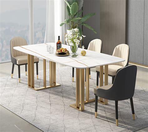 China Sintered Stone Hot Sale Metal Leg Dining Table Sets ...