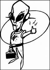 Coloring Alien Hitchhiker Fiction Space Wecoloringpage sketch template