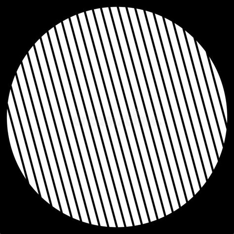 White Circle With Diagonal Black Stripes Stock Illustration