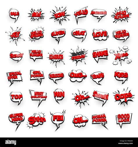 Comic Text Collection Sound Effects Pop Art Style Stock Vector Image