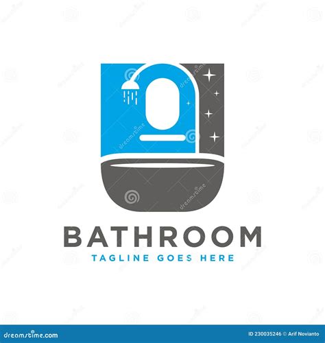 Bathroom Inspiration Illustration Logo Design Stock Vector