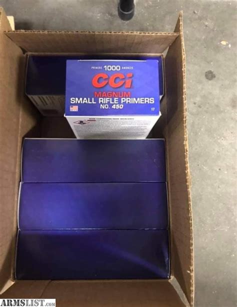 Armslist For Sale Cci Magnum Small Rifle Primers No 450 5000 Total