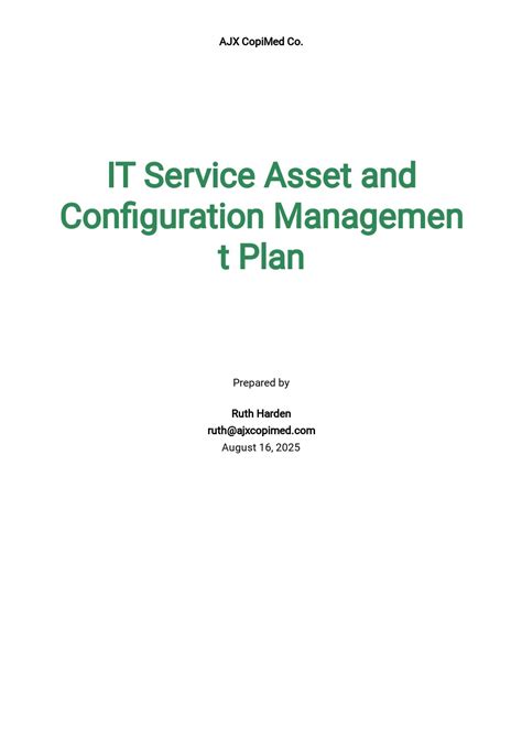 Nist Configuration Management Plan Template